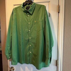 REI Men’s Pistachio Burnt Umber Silk‑Feel Button‑Down Shirt – Size 5XL 52CM